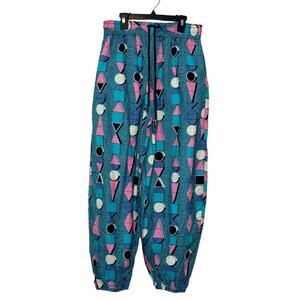 POWATT Blue Geometric Print Joggers Pants size Small